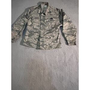 US Air Force Mens Utility Coat Camouflage Jacket Size 44 Short W Tech SGT Strip